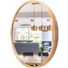 STOLARNIA PIKA Specchio rotondo legno rovere (∅70 cm) LEJA | Legno massello, Montaggio facile, Prodotto nell'UE, Vetro a specchio da 4 mm, Gancio in metallo sicuro, Facile da pulire