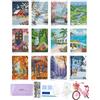 Forever Young Foreveryoung Minigem - Kit per pittura con diamanti piccoli per principianti, 12 pezzi, kit per pittura con diamanti quadrati per adulti, 3 ore di pittura, mini kit artistico con diamanti in stile