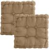 Yunlaishaocer Set di 2 cuscini per sedia e pavimento, 40 x 40 cm, spessi, trapuntati con imbottitura in 100% cotone polipropilene, per interni ed esterni, per panca, sedia da giardino e sala da pranzo (caffè)