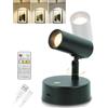 MILLUXXi Faretto senza fili con telecomando, 5000 mAh, lampada da parete ricaricabile per quadri, illuminazione artistica per vernici, illuminazione spot LED ricaricabile con timer e intensità variabile 3 CCT