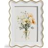 Afuly Cornice portafoto vintage 10 x 15 cm, bordo ondulato, stile shabby chic, bianco