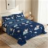 Tex family Completo Lenzuola Disegno Pianeti Blu 100% Cotone, Set Letto Spazio con Sotto con Angoli h25, Made in Italy - Una Piazza
