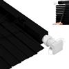 Generico Persiana alla Veneziana in Alluminio, 40 60 70 80 90 100 110 130 150 160 180 215 cm Fissaggio a Soffitto Incluso, Protezione dai Raggi UV, Design Moderno(Nero)
