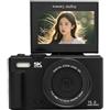 Denash Fotocamera WiFi 5K CMOS 75MP HD Zoom Digitale 18x con Schermo Ribaltabile da 3 Pollici Scheda di Memoria da 32 GB per Viaggi, Dotata di Sensore di Immagine (BLACK)