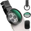 APEXEL Filtro universale per cellulare, 67 mm, variabile, ND2-ND400, adatto per iPhone 17/16/15... Samsung, Xiaomi e altri smartphone, pellicola verde chiaro