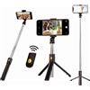 Generico Bastone Selfie Bluetooth 3 in 1 con Treppiede K07, Asta Estensibile 101cm con Telecomando Wireless, Supporto Universale Smartphone per Selfie, Video, Vlog, Foto di Gruppo