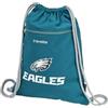 travelite NFL Sacca Sportiva Philadelphia Eagles, sacca leggera in poliestere resistente con apertura a coulisse e tasca esterna con cerniera, doppi lacci extra spessi, 32 x 41 x 1 cm, 8 L