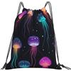 Dusviba Zaino con coulisse Ocean Fantasy Meduse | Borsa da palestra leggera in poliestere resistente all'acqua per sport, viaggi, scuola, yoga, spiaggia, shopping