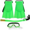 BESTOYARD Flippers and Snorkel Set con Maschera da Snorkeling e Pinne Regolabili, 1 Set Verde, per Snorkeling e Nuoto,