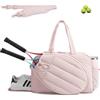 Generic Borsa Tennis per Donna, Borsa Weekend con Comparto Scarpe, Tote Impermeabile per 2 Racchette, Ideale per Sport, Viaggi, Fitness, Ufficio e Weekend