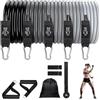 Generic Set di fasce di resistenza per allenamento, forza, peso, fasce elastiche | 11 fasce di resistenza per gambe per allenamento della forza a casa, stretching del corpo, fitness, yoga, pilates