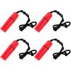 Toyvian 4 Pezzi Contenitore Ermetico da Spiaggia Rosso in Plastica con | Denaro e Chiavi, Resiste a Immersione e Sabbia, Tappo a Vite con Guarnizione in Silicone