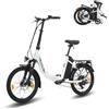SPATIAL E-Bike Pieghevole 20 Pollici Gomme, 48V 13Ah 70km Autonomia, Motore 250W 65Nm, Sblocco NFC e Display LCD per Città e Ufficio, Bianco da donna