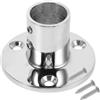 TOYANDONA Base 25mm Inox Acciaio Rotonda Corrimano in Nautico | Tubo 0, 98 Pollici, Finitura Lucida Argento, Montaggio a Flangia Rotonda per Installazioni Esterne