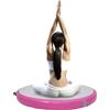 DWIKRYT Airtrack - Tappetino gonfiabile da ginnastica, 100 x 10 cm, con pompa ad | Tappetino rotondo impermeabile per yoga, ginnastica, danza e fitness