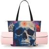 Mexpekil Borsa per tappetino da yoga, borsa da palestra per donne e uomini | Tappetino da yoga leggero e impermeabile per pilates, viaggi, allenamento, spiaggia (cielo stellato rosso bianco rosa teschio