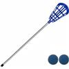 Folpus Crosse Giovanile Mazza Rete Testa con Asta Leggera Cesta Intrecciata Controllo Preciso Guida Alla Presa Del Pallone Allenamento Tecnico Campi Sportivi, Blu, Bastone Per Principianti
