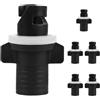 GLEAVI 6 Pezzi Adattatore Valvola Gonfiabile per Paddleboard e Kayak Nero | Installazione Rapida, Design Portatile, Compatibilità, Ingegneria Precisa, Plastica Nera