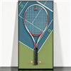 Generic Cornice da parete a tema sportivo per racchetta da tennis, supporto da appendere alla parete, decorazione moderna da parete per la casa per soggiorno, sorpresa per appassionati di tennis e giocatori