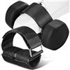 Mikikit 2 Pezzi Cavigliera per Sollevamento Pesi, Regolabile, Nera, Unisex | Design Multifunzione, Materiale Confortevole, Stabilità Migliorata, Fascia Intrecciata Chiusura a Strappo
