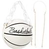 TOYZFRIENDY Basketball shape zipper bag handbag, borsa in PU bianca, chiusura a cerniera, uso multifunzione, per camping