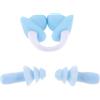 DEARMAMY Set da Nuoto per Tappo Nasale e Tappi Orecchie Blu | PVC e Silicone, Uso per Nuoto e Immersione, Design Semplice e Intuitivo, Taglia M, Confezione