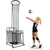 TONFEION Setter Trainer rete per pallavolo, altezza regolabile e angolo, accessorio per allenamento pallavolo, con ruote e tasca di raccolta, sistema di allenamento per principianti, allenamento