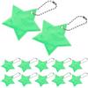 TOYANDONA Portachiavi Agganciare Riflettente Stella Verde PVC a Punte a 5, Chiaro Facile, e Zaino Borsa Scuola, per Escursionismo e Camminate All'aperto