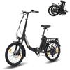 SPATIAL E-Bike Pieghevole 20 Pollici Gomme, 48V 13Ah 70km Autonomia, Motore 250W 65Nm, Sblocco NFC e Display LCD per Città e Ufficio, Nero da donna