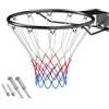 LIFEZEAL Canestro da basket da parete, diametro 45 cm, solido/cavo con supporto da parete e rete, per interni ed esterni