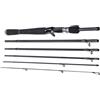 JOINPAYA Canna da Pesca Corta in Carbonio a Sei Sezioni, Nera | Azione Leggera, Anelli Guida Rinforzati, Finitura Opaca, Corpo Liscio, 132g, 2, 4m