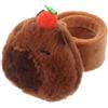 Hemobllo Pupazzo Panda per Manubrio Bici, Decorazione Morbida Marrone | Velluto, Cotone Pp e Metallo, Attacco Versatile e Installazione Facile, per Bici e Mountain Bike