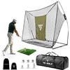 TS GOLF - Pro Golf Practice Net Bundle | Con Active Track Tri Turf Mats | Brevettato Active Swing Patch Track™, tappetino XL Tri-Turf, 3 palline, 3 tee in gomma, borsa per il trasporto