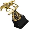 Generico Coppa Equestre in Plastica con Cavallo Dorato e Base Nera | Premio per Gara, Statuetta Stabile con Sezione Incisione, per Casa e Presentazione in Club