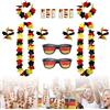 Wihozte Set decorativo per tifosi della Germania, 16 pezzi, con occhiali, ghirlande | Set decorativo per feste in nero, rosso e oro per feste nazionali e giorno dell'unità tedesca, feste in giardino