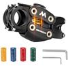 JKY Attacco manubrio ammortizzante per bici da strada, ghiaia, e-bike | Manubrio da 31,8 mm, sterzo da 28,6 mm, lunghezza 90 mm, aumento di 7°, corsa 15-20 mm, 4 molle intercambiabili