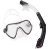DEARMAMY Silicone Set Maschera Snorkeling e Boccaglio Nero per Uomo Donna