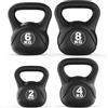 Verdego Set di 4 kettlebell da 2 kg, 4 kg, 6 kg, 8 kg, nero