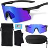 Uilfsur Occhiali rapidi Rave Occhiali da sole uomo donna polarizzati, occhiali da ciclismo Sunglasses UV400, occhiali sportivi per attività all'aperto come equitazione, sci, pesca, corsa, viaggi, ecc