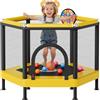VEVOR Trampolino Elastico da Interno per Bambini Carico Dinamico 60 kg, Mini Trampolino con Rete di Protezione Giocattolo da Interno con Canestro da Basket Forma a Esagonale Tappeto Elastico in PP