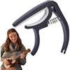 Generic Capotasto per chitarra elettrica, morsetto di tensione a molla, accessorio multifunzione portatile per chitarra folk, classica ed elettrica, regolazioni, pratica in studio, gioco quotidiano