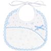 Filet - Bavaglino per Neonato in Piquet di Cotone con Stampa Stelline Multicolor | Tasca in Tela Aida da Ricamare | Dims 18x18 cm | Made in Italy