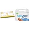 Italbaby 050.6010-25 Gina - Fasciatoio in PVC 2 lati, Multicolore & WaterWipes Original Salviette Umidificate per Neonati Biodegradabili, 99,9% di Acqua e Inodore per Pelli Delicate
