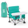 Bright Starts, Rialzo per sedia portatile Pop 'N Sit, per uso interno/esterno, sedile da pavimento con vassoio, verde chiaro, 6 mesi-3 anni
