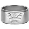 Emporio Armani Anelli Fascia da Uomo in Acciaio Inossidabile, Argento vecchio, V1, 11