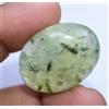 Gemsmyriad 100% Naturale Africano Verde Prehnite 46.80CT Certificato Interno Nero Capelli