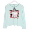 Black Out Felpa DNN In Denim Nera Da Donna LARGE Con Motivo Verde Menta