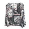 Odd Molly Off We Go Blusa Donna Piccola Manica Lunga Stampata Collo A V