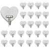 Dorunova Ganci Adesivi da Parete in Acciaio Inox 24 pezzi(Cuore) | 5 Design Decorativi, Appendini Senza Forare per Cucina Bagno Ingresso e Camera, Resistenti all'Acqua