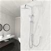 Plumbsys Colonna Doccia INOX Set Doccia a Pioggia Senza Miscelatore con Soffione e Doccetta in acciaio inossidabile D20cm